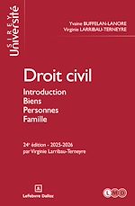 Télécharger le livre :  Droit civil 2025-2026 24ed - Introduction Biens Personnes Famille