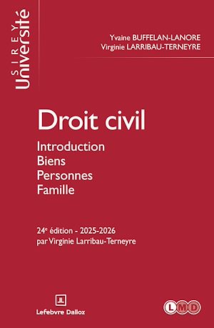 Téléchargez le livre :  Droit civil 2025-2026 24ed - Introduction Biens Personnes Famille