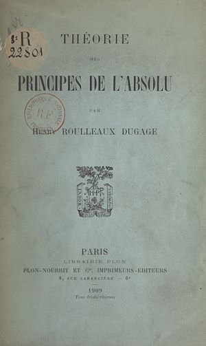 Download the eBook: Théorie des principes de l'absolu