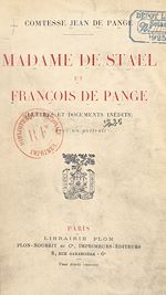 Télécharger le livre :  Madame de Staël et François de Pange