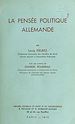 Télécharger le livre :  La Pensée politique allemande
