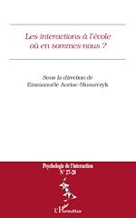 Télécharger le livre :  Les interactions à l'école où en sommes-nous ?