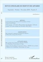 Télécharger le livre :  Revue congolaise de droit et des affaires N° 3