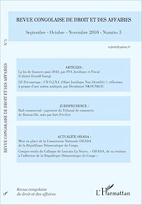 Télécharger le livre :  Revue congolaise de droit et des affaires N° 3