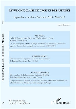 Téléchargez le livre :  Revue congolaise de droit et des affaires N° 3