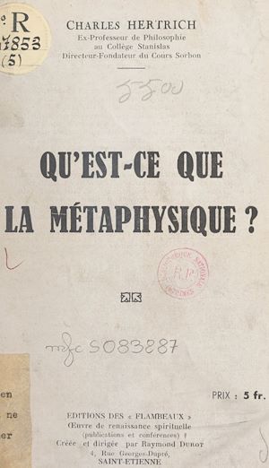 Téléchargez le livre :  Qu'est-ce que la métaphysique ?