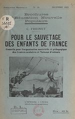 Télécharger le livre :  Pour le sauvetage des enfants de France