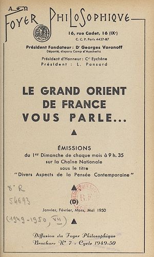 Téléchargez le livre :  Le Grand Orient de France vous parle