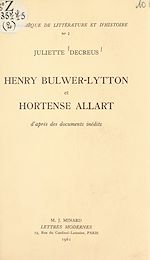Télécharger le livre :  Henry Bulwer-Lytton et Hortense Allart
