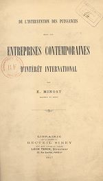 Télécharger le livre :  De l'intervention des puissances dans les entreprises contemporaines d'intérêt international