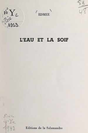 Téléchargez le livre :  L'eau et la soif