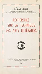 Télécharger le livre :  Recherches sur la technique des arts littéraires
