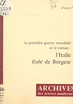 Télécharger le livre :  La Première Guerre mondiale et le roman : l'Italie, Borgese