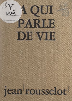 Téléchargez le livre :  À qui parle de vie