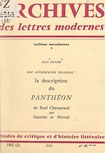 Télécharger le livre :  La description du "Panthéon", de Paul Chenavard, par Gautier et Nerval : une collaboration inconnue