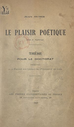 Téléchargez le livre :  Le plaisir poétique