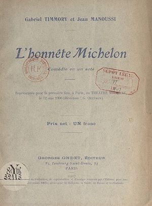 Téléchargez le livre :  L'honnête Michelon