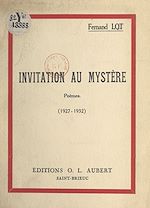 Télécharger le livre :  Invitation au mystère (1927-1932)