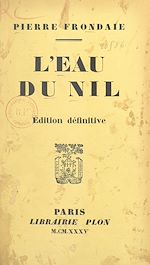 Télécharger le livre :  L'eau du Nil