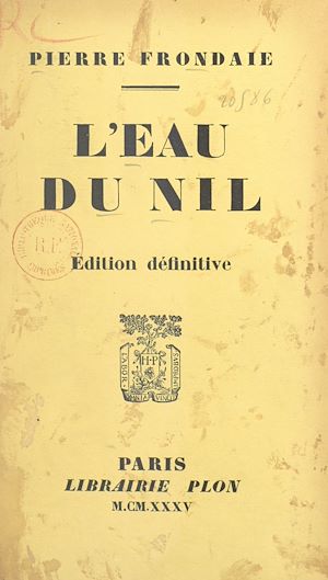 Téléchargez le livre :  L'eau du Nil
