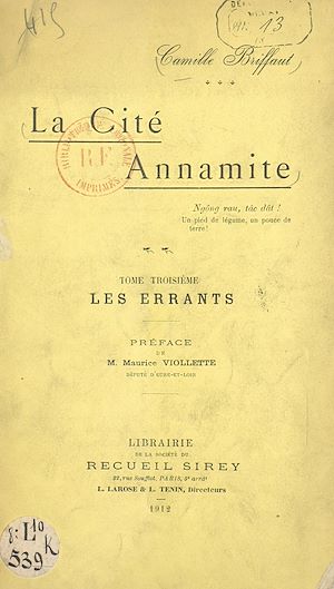 Téléchargez le livre :  La cité annamite (3). Les errants
