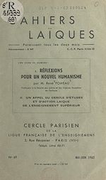 Télécharger le livre :  Réflexions pour un nouvel humanisme