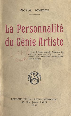 Téléchargez le livre :  La personnalité du génie artiste