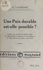 Télécharger le livre :  Une paix durable est-elle possible ?
