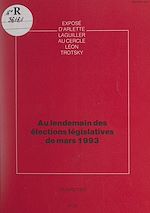 Télécharger le livre :  Au lendemain des élections législatives de mars 1993