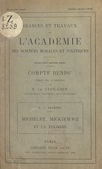 Télécharger le livre :  Michelet, Mickiewicz et la Pologne