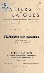 Télécharger le livre :  L'expérience d'un romancier