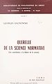 Télécharger le livre :  Querelle de la science normative