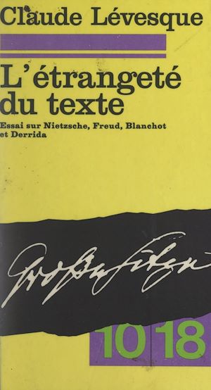 Téléchargez le livre :  L'étrangeté du texte