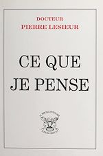Télécharger le livre :  Ce que je pense