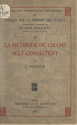 Téléchargez le livre :  Exposés sur la théorie des quanta (3). La méthode du champ self-consistent