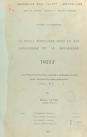 Téléchargez le livre :  Le Front Populaire dans le Bas-Languedoc et le Roussillon