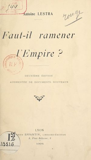 Téléchargez le livre :  Faut-il ramener l'Empire ?