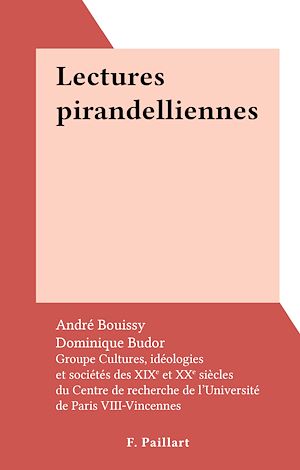Téléchargez le livre :  Lectures pirandelliennes