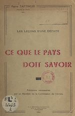 Télécharger le livre :  Les leçons d'une défaite, ce que le pays doit savoir