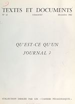 Télécharger le livre :  Qu'est-ce qu'un journal ?