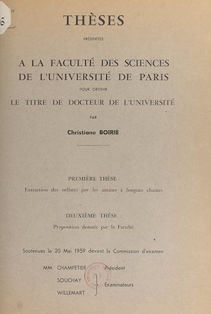 Téléchargez le livre :  Extraction des sulfates par les amines à longues chaînes