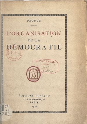 Téléchargez le livre :  L'organisation de la démocratie