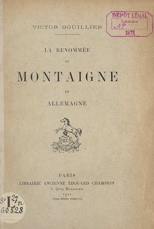 Téléchargez le livre :  La renommée de Montaigne en Allemagne