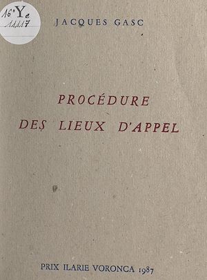 Téléchargez le livre :  Procédure des lieux d'appel