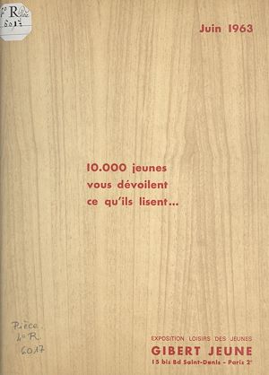 Téléchargez le livre :  10.000 jeunes vous dévoilent ce qu'ils lisent
