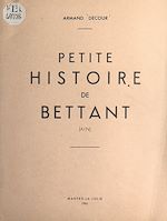 Télécharger le livre :  Petite histoire de Bettant (Ain)