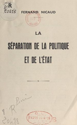 Téléchargez le livre :  La séparation de la politique et de l'État