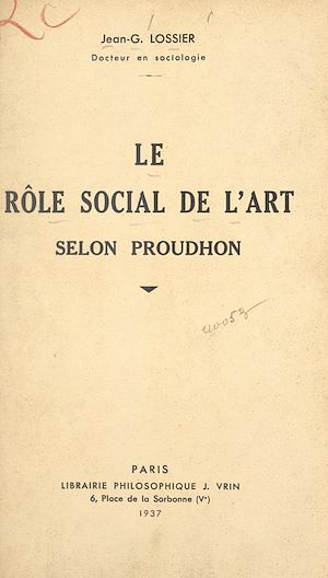 Téléchargez le livre :  Le rôle social de l'art selon Proudhon