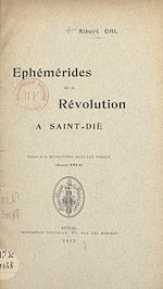 Télécharger le livre :  Éphémérides de la Révolution à Saint-Dié