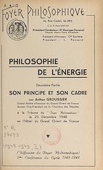 Télécharger le livre :  Philosophie de l'énergie (2). Son principe et son cadre